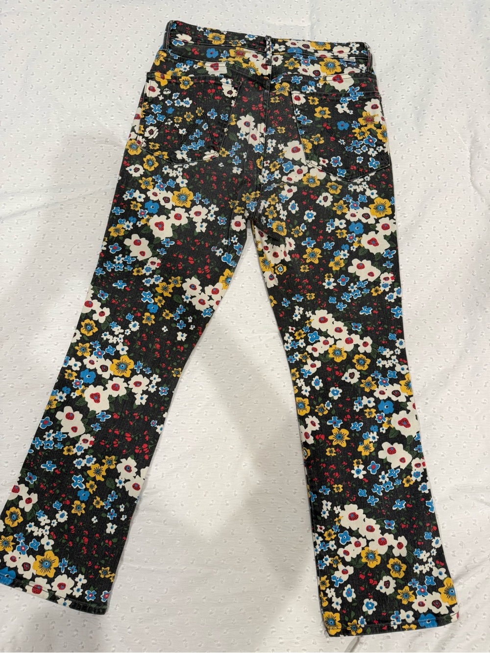 MOTHER high-waisted smokin double ankle jeans Floral Print - Picture 3 of 4